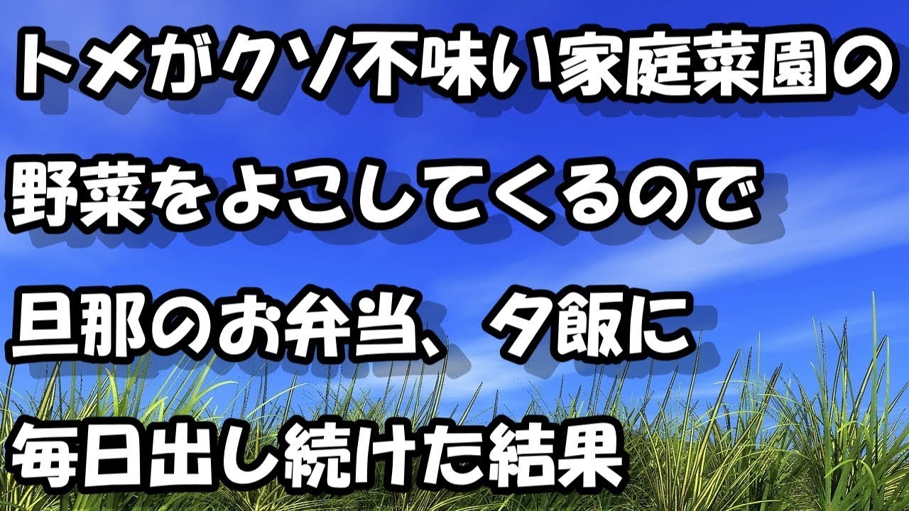 トメがクソ不味い家庭菜園の野菜をよこしてくるので旦那のお弁当、夕飯に毎日出し続けた結果